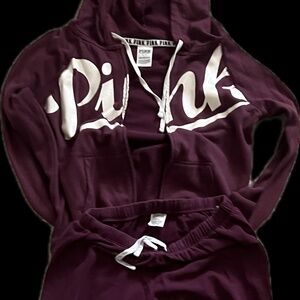Y2k Maroon Small/Med Victorias Secret PINK Tracksuit/ Sweat Outfit